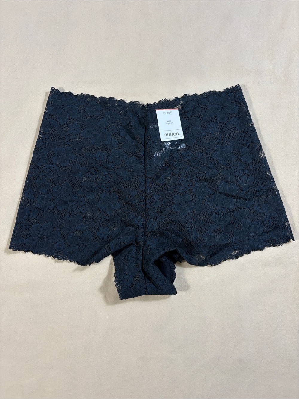 Auden Women’s Size XS Black Allover Lace Boyshort Underwear Set of 2 NWT - Picture 2 of 9
